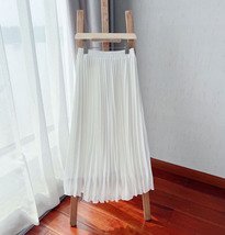 Pleated Black Chiffon Skirt Women Chiffon Midi Skirt Outfit High Waist Plus Size image 3