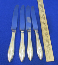 4 Vintage Hollow Handle Knives Monogrammed LWD Silver Plate Steel Blade ... - $11.28
