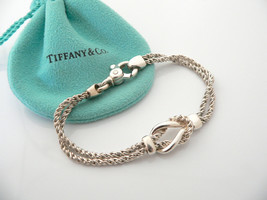 Tiffany &amp; Co Silver Double Rope Knot Bracelet Bangle Rare 7.5 In Gift Lo... - $448.00