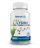 Natural Cure Labs Clean L-Lysine 600mg, 120 Capsules - $16.95
