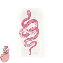 Big Size Red Snake Waterproof Temporary Tattoo Stickers For Women Men - 3 Sheets image 3