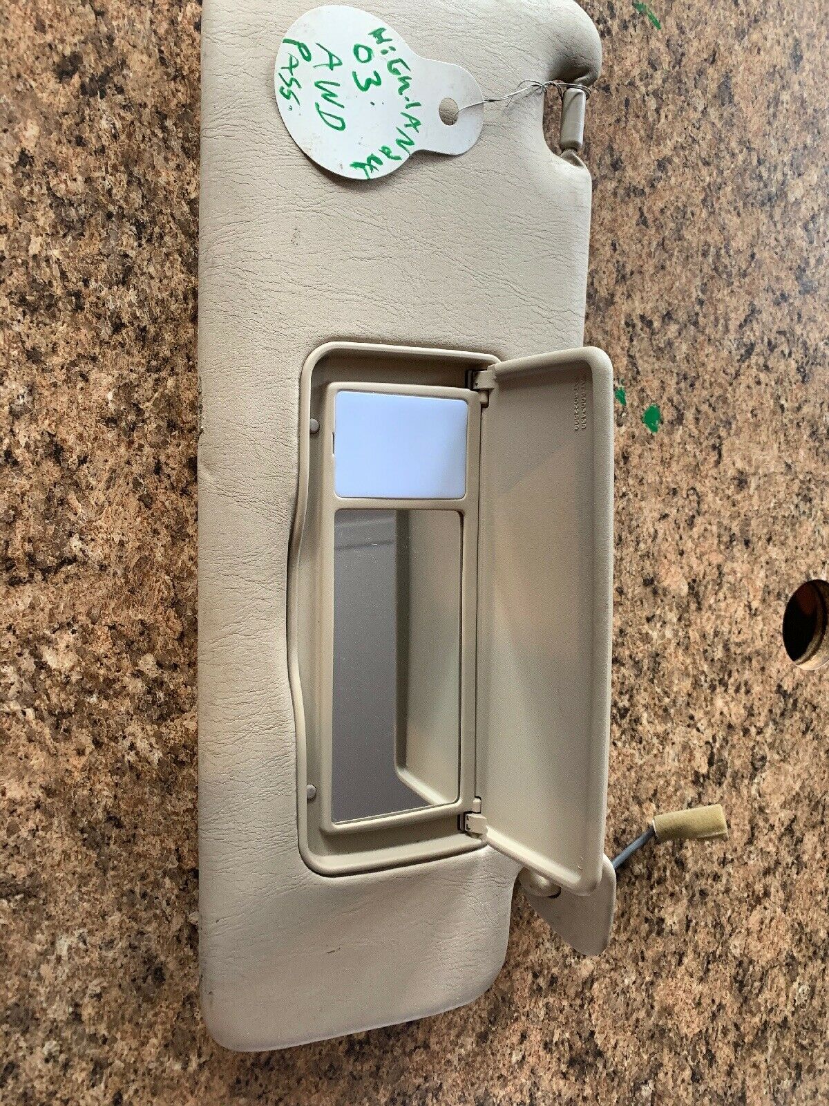 20012003 Toyota Highlander Tan Sun Visor Passenger Side YARDYARD Sun