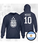 Argentina Messi Champions 3 Stars FIFA World Cup 2022 Navy Hoodie - $49.99+