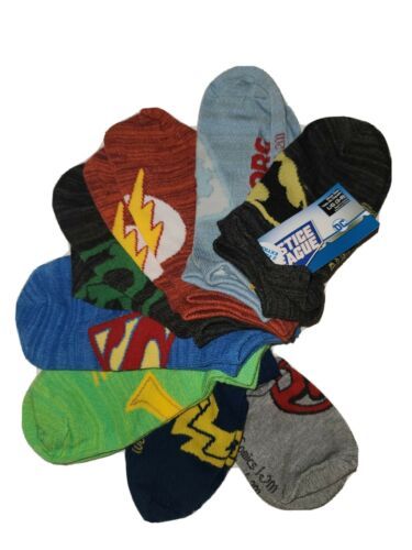NWT Justice League Boys 8 Pair No Show Socks Size L (3-9) NEW - $9.94