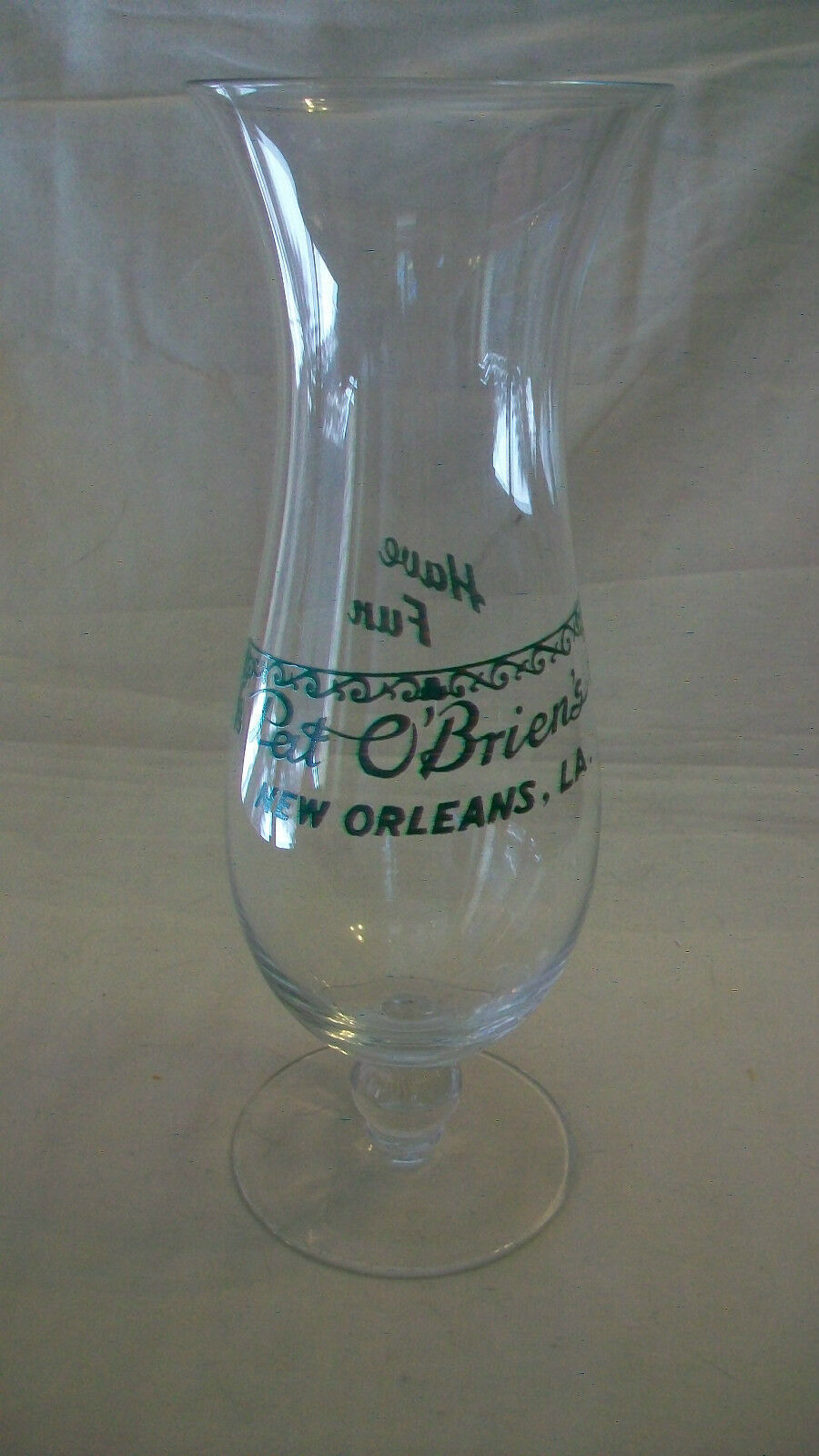 PAT O'BRIEN'S NEW ORLEANS, LA. HURRICANE GLASS, HAND BLOWN Louisiana