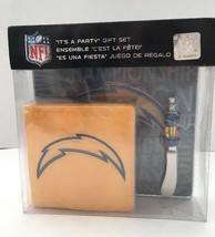 Los Angeles Chargers It's a Party Gift Set NFL Napkin Knife Spreader Glass Plate - $12.82