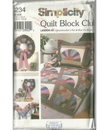 Simplicity Sewing Pattern 9234 Home Decorating Quilt Block Club Fan Bow ... - $4.99