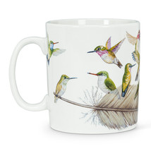 Hummingbird Jumbo Coffee Mugs Set 4 Stoneware 16 oz Multi-color Dishwasher Safe image 1