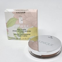 New Clinique Stay-Matte Sheer Pressed Powder Oil-Free 19 Stay Suede (M)  - $23.36