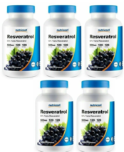 Resveratrol 1000mg (per 2 Caps) 500mg per Cap 5X120 Caps 50% Trans-Resve... - $86.08