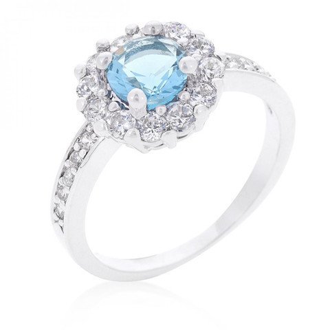 Bella Birthstone Engagement Ring In Blue (size: 08)