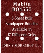 Makita BO4550 - 1/4 Sheet - 17 Grits - No-Slip - 5 Sandpaper Bulk Bundles - $7.49