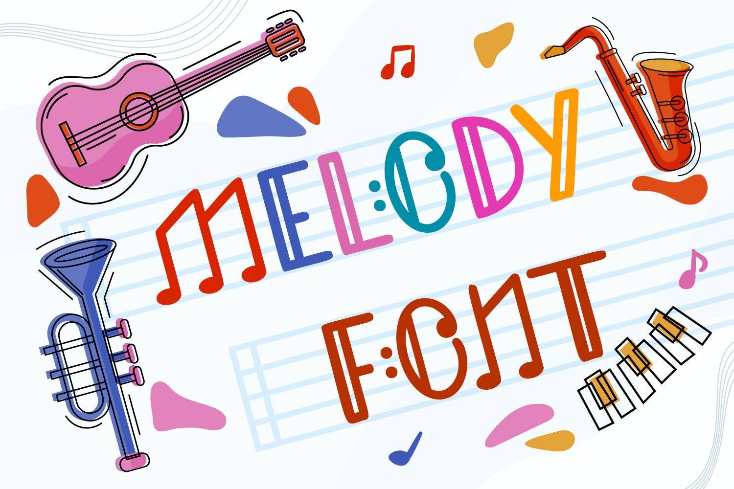 Melody Font Music Font Music Note Font Sheet Music Font Sweet