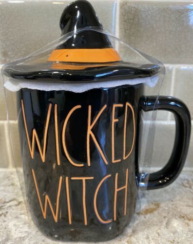 Primary image for Rae Dunn Halloween 2021 Wicked Witch Mug With Witch Hat Topper.