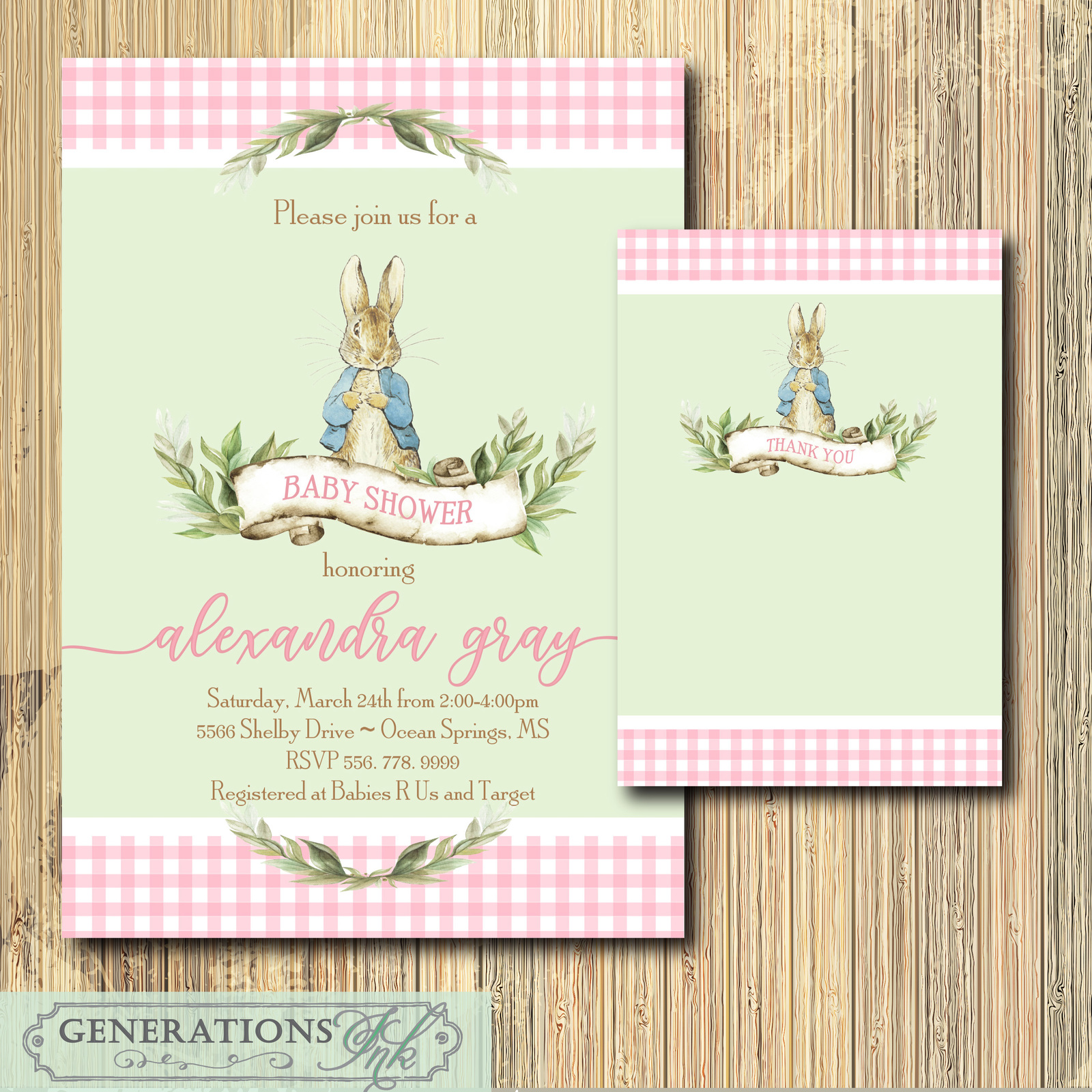 peter rabbit shower invitations