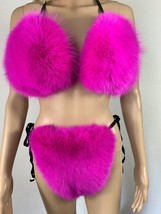 Fox Fur Bikini Double Sided Fur Two Pieces Bikini Top And Panties Fuschia Fur image 6