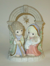 Unto Us A Child Is Born Precious Moments Nativity Figurine Mary Joseph Baby NWOB - $125.12
