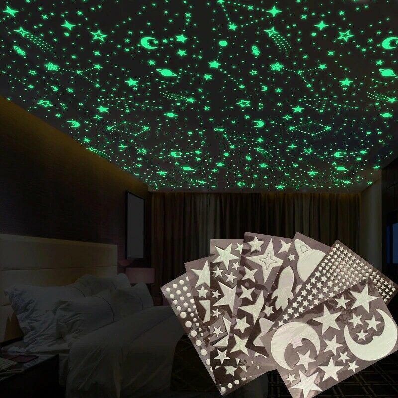 3D Bubble Luminous Stars Moon Dots Wall Sticker for kids room bedroom home decor