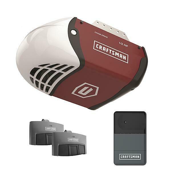 Craftsman 1/2 HP Chain Drive Garage Door Opener with Two Remotes