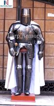 Crusader Full Suit of Armor Medieval Dark Knight Wearable Halloween Costume 