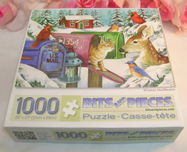 Bits And Pieces Jigsaw Puzzle Winter Mailboxes 1000 Pieces Mary Thompson... - $12.99