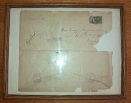 September 3, 1924 USPS Registered Mail Stamped Envelope Framed w/ Postag... - $5.93