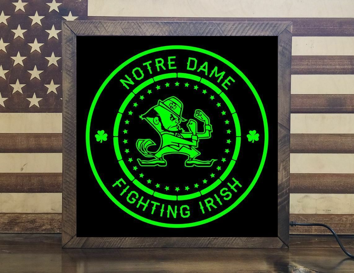Notre Dame 12 x 12 Man Cave LED Sign CollegeNCAA