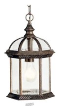 Barrie 1-Light Tannery Bronze Outdoor Pendant Light with Clear Beveled Glass Pan - $66.49