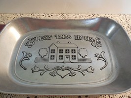 Wilton Armatale Pewter "Bless This House" Bread Plate w/Care Brochure - $12.86