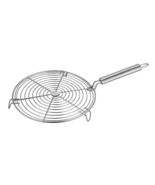 Stainless Steel Round/Circle Roaster Grill Tawa Steel Handle For Kitchen... - $13.99