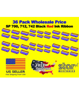 36 PACK STAR SP-700 BLACK / RED Printer Ribbon Ink RC700BR, SP700 742 Wholesale - $55.43