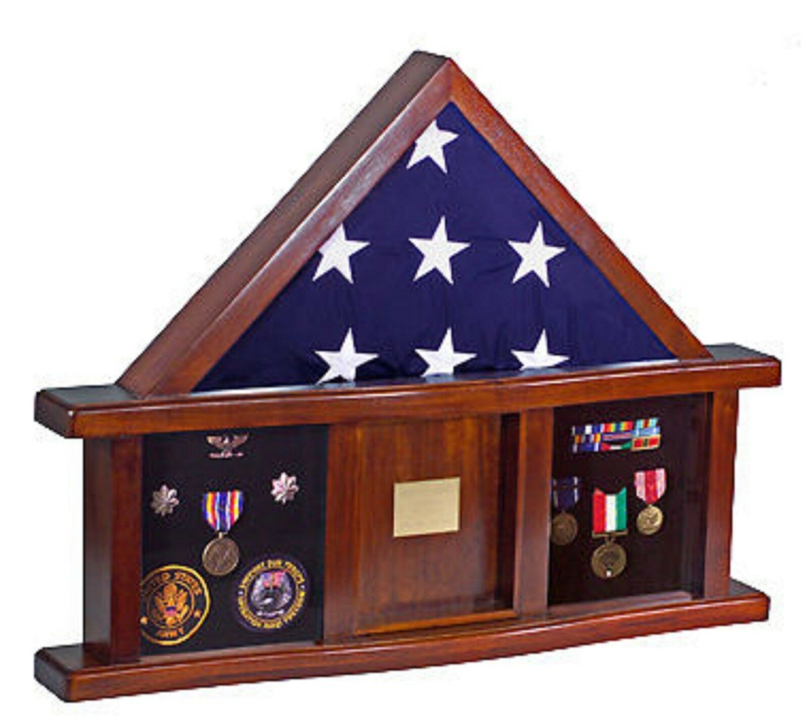 MILITARY AWARD WOOD SHADOW BOX MEDAL COIN DISPLAY CASE 3 Other