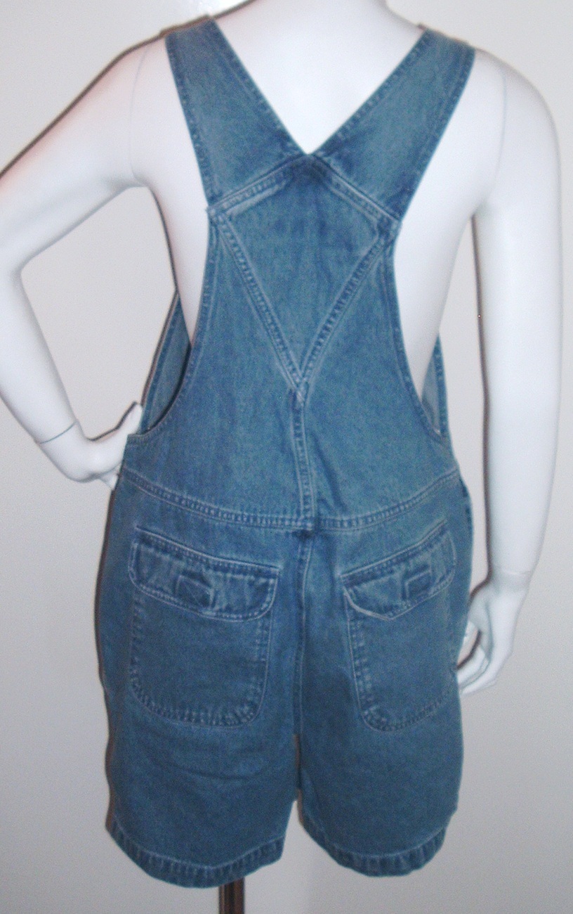 Cherokee Bib Overalls Shorts Denim Blue Size S NWOT Shorts