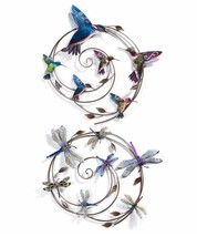 Hummingbird Circular Wall Plaque Spiral Metal 27" Diameter Round Garden Home - $99.99