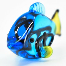 Handmade Blue Tropical Fish Tiny Miniature Micro Mini Lampworking Glass Figurine image 2