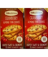 2 PACK BAKED WITH REAL FRUIT THINADDICTIVES CRANBERRY ALMOND THIN COOKIES - $44.55