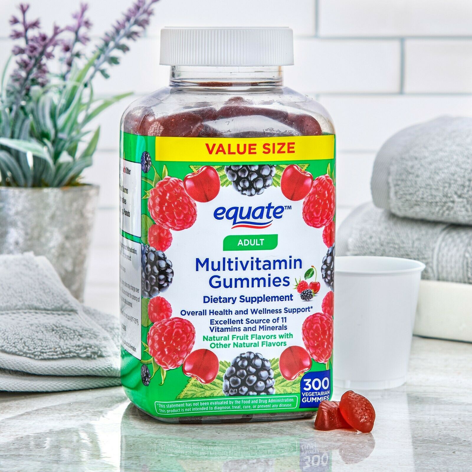 Equate Adult Multivitamin, 300 Vegetarian Gummies General Wellness