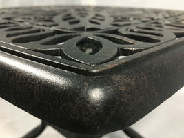 Outdoor End Table  Patio Furniture Cast Aluminum Elisabeth Rust Free Bronze image 2