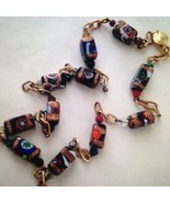 Vintage Multi Color Murano Glass Beads, 20in Beaded Necklace - $75.95