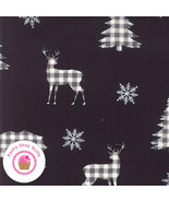 Moda HOLIDAY LODGE 19891 13 Black Dear Bear DEB STRAIN Quilt Fabric CHRI... - $6.25