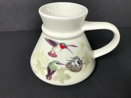 Otagiri Japan Hummingbird Coffee Mug Iris Flower Set of 2 Stoneware Pair Vintage