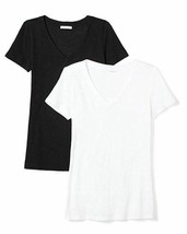 NWOT Daily Ritual Women&#39;s Washed Cotton Short-Sleeve Deep V-Neck T-Shirt XS - $14.84