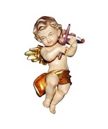 Cherub with Violin Wooden Statue Decoration Ornament Sacred Religious St... - $41.88+