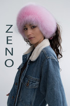 Arctic Fox Fur Scarf / Headband  24' (60cm) Saga Furs Pink Fur Detachable Ribbon image 5