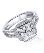 0.80 Ct Princess Cut Diamond Wedding Engagement Ring 14k White Gold Fini... - $86.99