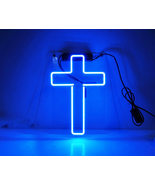 Handmade &#39;Cross&#39; Art Light Religion Banner LED Neon Light Sign 11&quot;x8&quot; - $69.00