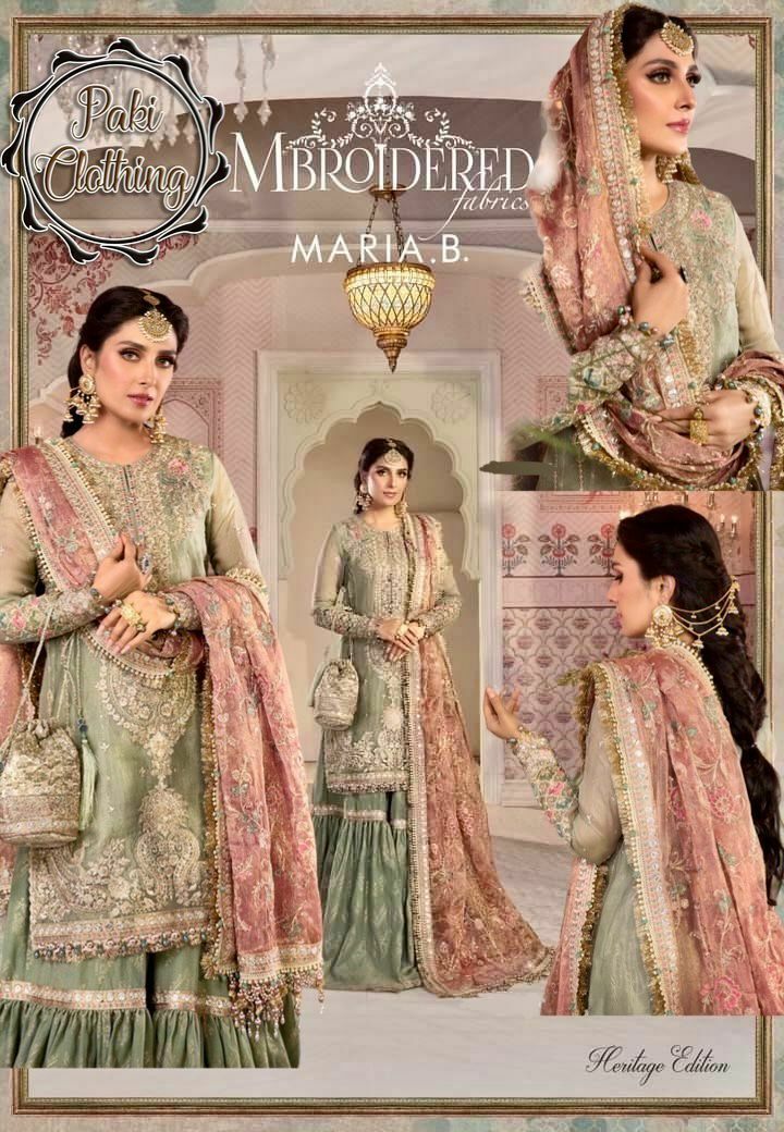 Maria B. Pakistani Indian Luxury Wedding Party Designer Dress Maysoori Suit