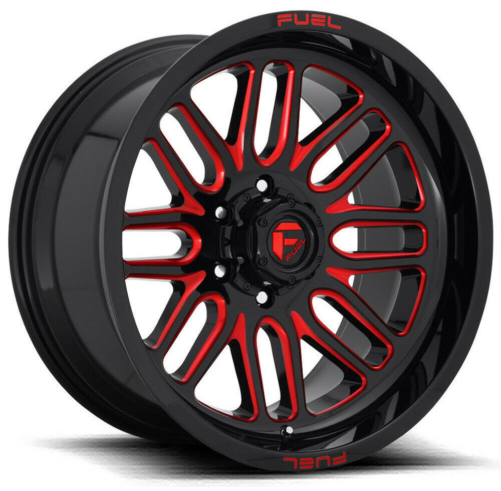 22x12 Fuel D663 Ignite 6x135 43 Gloss Black Red Tint Wheels Rims Set(4
