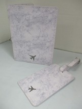TwelveNYC Marble Print Travel Set 100% Exclusive Passport Case Luggage T... - £15.61 GBP