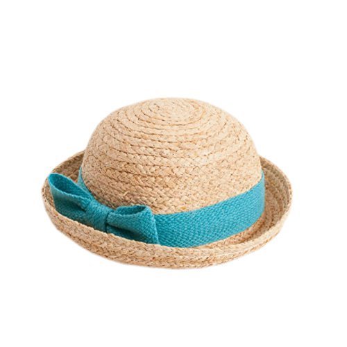 Blue Baby Girl Sun Cap Infant Straw Summer Hat Toddle Summer Hat 50 cm